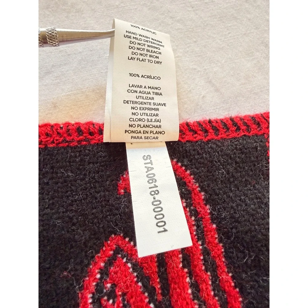 FOCO Atlanta‎ Falcons Scarf Red Black Buffalo Plaid Knit Fringe STA0618-00001